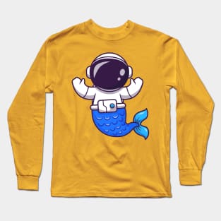 Astronaut Mermaid Cartoon Long Sleeve T-Shirt